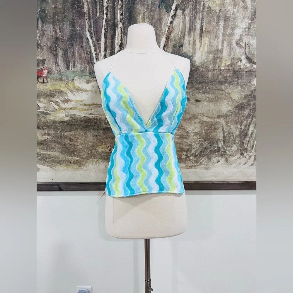 Urban Outfitters Urban Renewal Remade Terrycloth Halter Top M/L NWT
